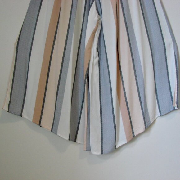 Wide Leg Jumpsuit Smocked Top Striped Off Shoulder Ocean Drive Beach Medium - Picture 7 of 15